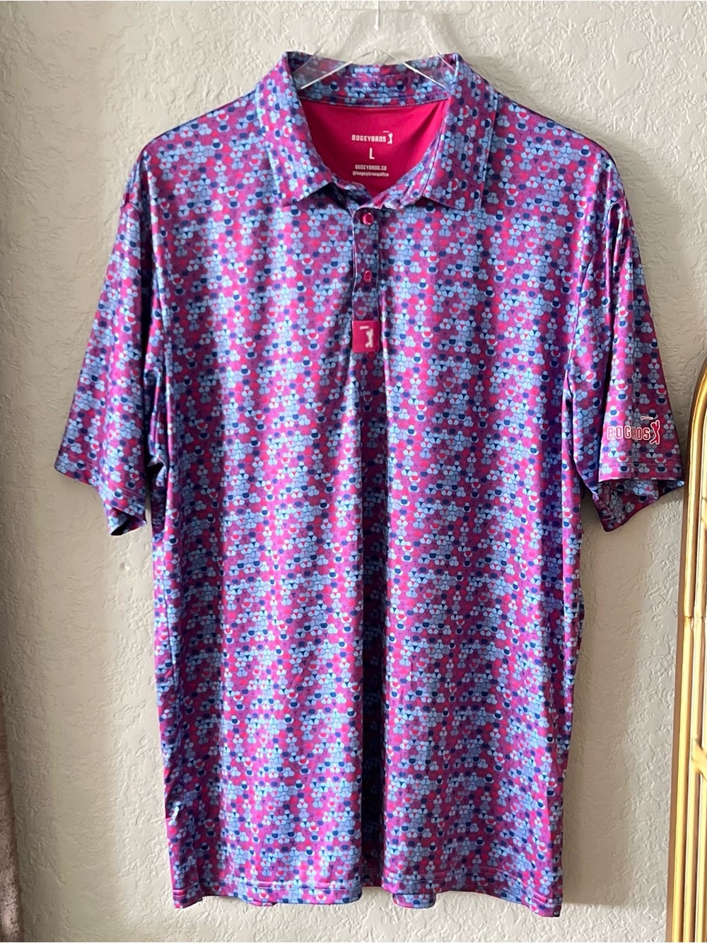 Bogey Bros Men's Whale Tail Golf Polo Shirt Size Large